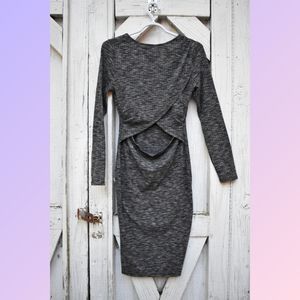 Charlotte Russe Open Back Long Sleeve Pencil Dress Size M